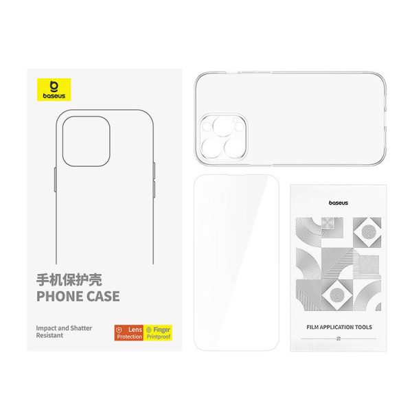 Clear Case Baseus iPhone 15 Pro + tempered glass - Image 3