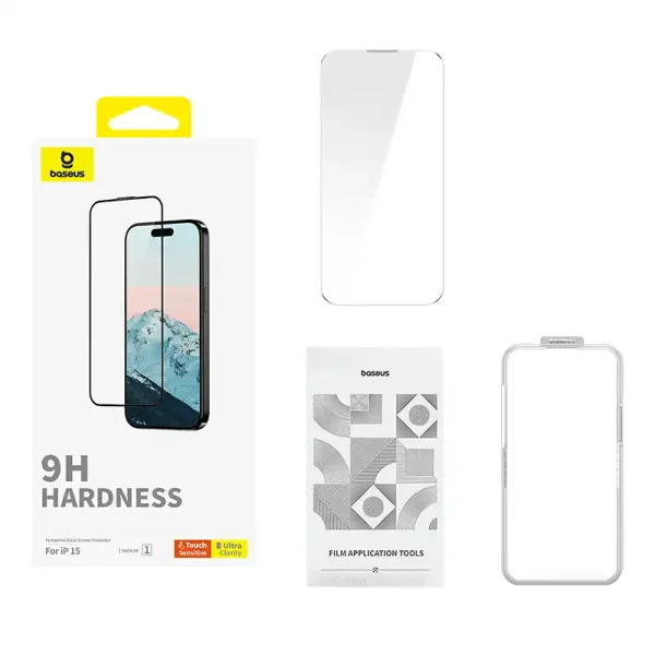 Diamond Tempered Glass Baseus 0.3mm for iPhone 15 - Image 3