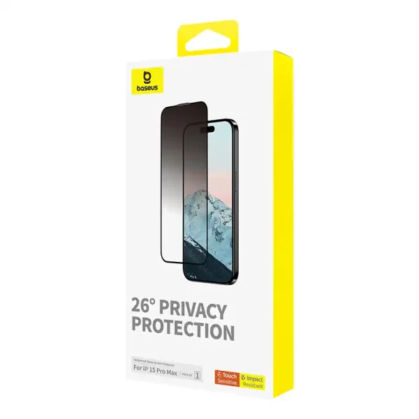 Privacy Protection Tempered Glass Baseus Diamond iPhone 15 Pro Max - Image 5