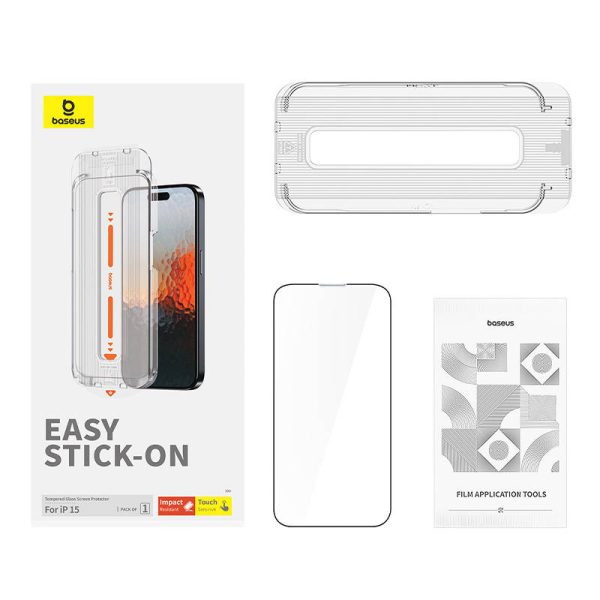 Sapphire Tempered Glass Baseus 0.3mm for iPhone 15 - Image 2