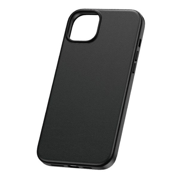 Phone Case for iPhone 15 Pro Baseus Fauxther Series (Black) - Image 2