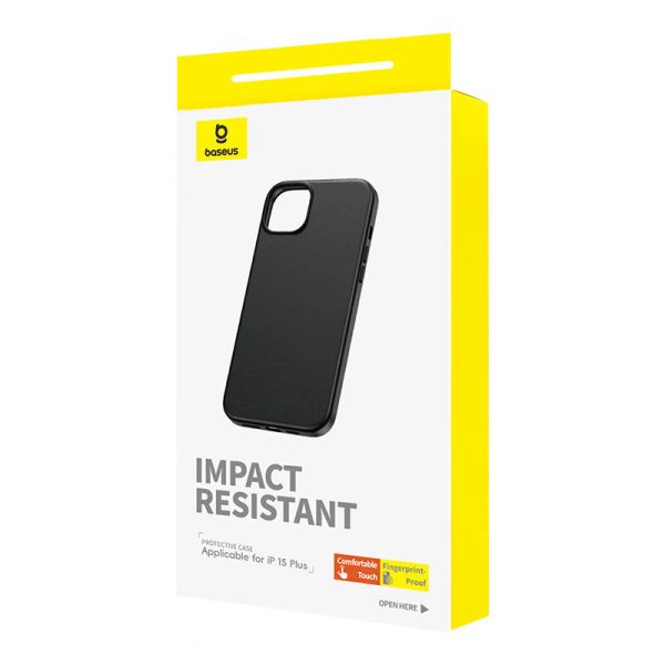 Phone Case for iPhone 15 Plus Baseus Fauxther Series (Black) — изображение 4