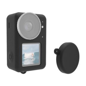 Silicone Puluz case for DJI Osmo Action 3 / 4 / 5 Pro with lens cover (black)
