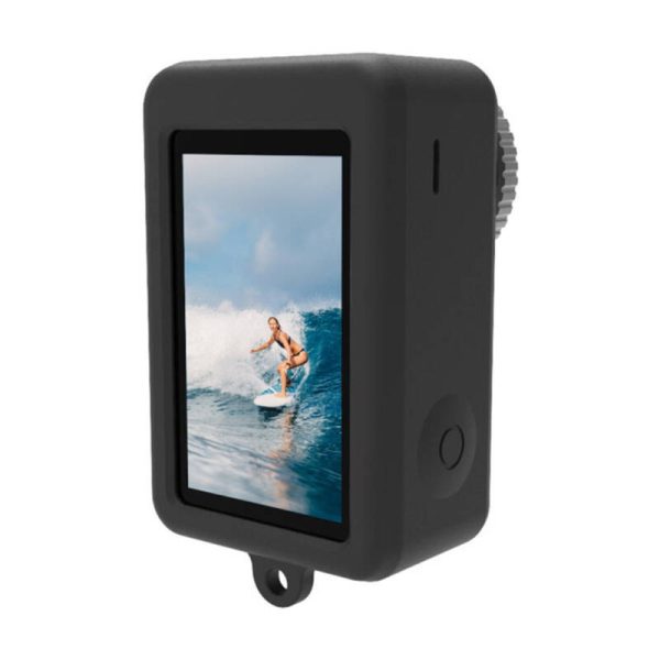 Silicone Puluz case for DJI Osmo Action 3 / 4 / 5 Pro with lens cover (black) - Image 2