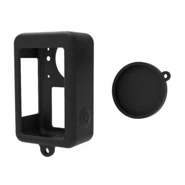 Silicone Puluz case for DJI Osmo Action 3 / 4 / 5 Pro with lens cover (black) - Image 4