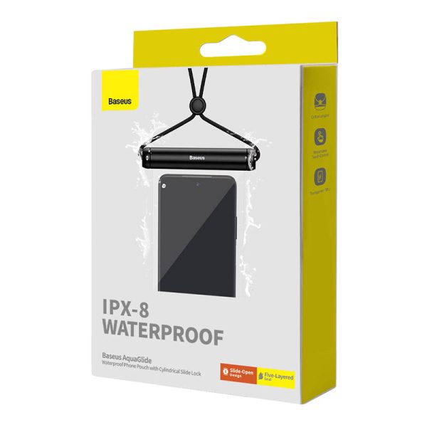 Waterproof phone case Baseus AquaGlide with Cylindrical Slide Lock (black) - Image 4