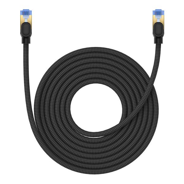 Braided network cable cat.7 Baseus Ethernet RJ45, 10Gbps, 8m (black) - Image 2