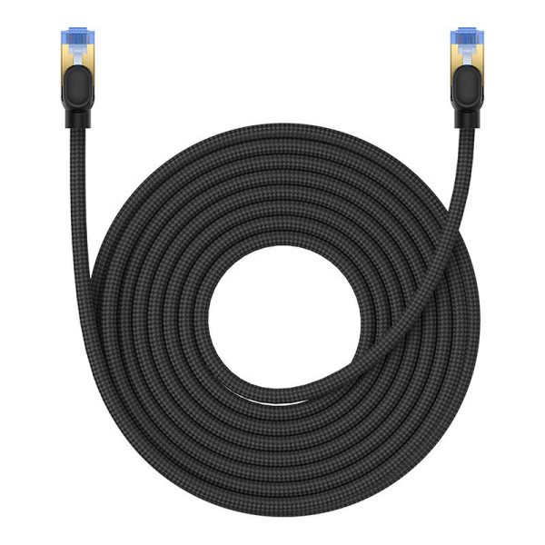 Braided network cable cat.7 Baseus Ethernet RJ45, 10Gbps, 10m (black) - Image 2