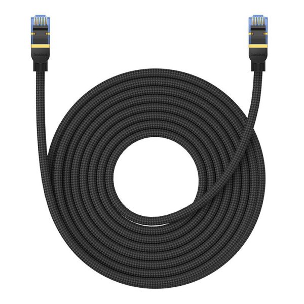 Braided network cable cat.7 Baseus Ethernet RJ45, 10Gbps, 10m (black) - Image 3