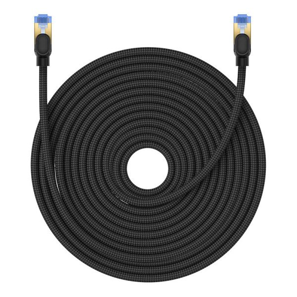 Braided network cable cat.7 Baseus Ethernet RJ45, 10Gbps, 25m (black) - Image 2