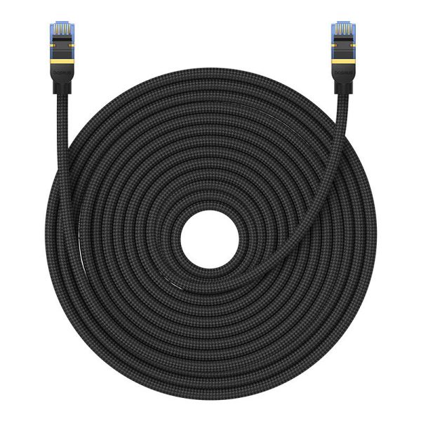 Braided network cable cat.7 Baseus Ethernet RJ45, 10Gbps, 25m (black) - Image 3