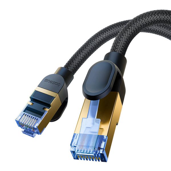 Braided network cable cat.7 Baseus Ethernet RJ45, 10Gbps, 25m (black) - Image 6