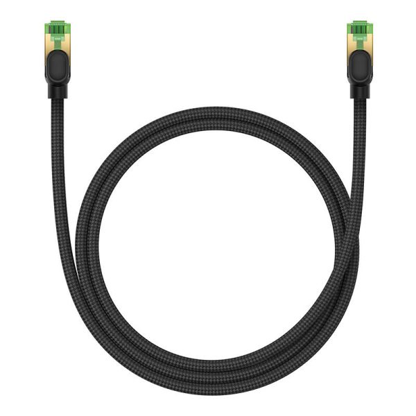 Braided network cable cat.8 Baseus Ethernet RJ45, 40Gbps, 1m (black) - Image 2