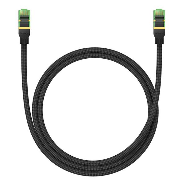 Braided network cable cat.8 Baseus Ethernet RJ45, 40Gbps, 1m (black) - Image 3