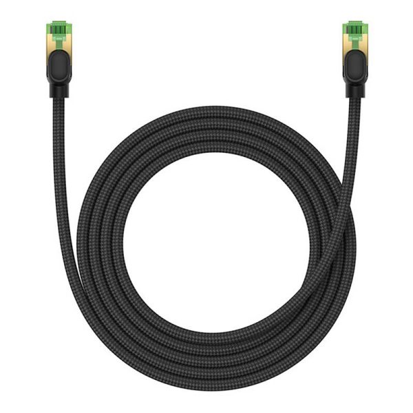 Braided network cable cat.8 Baseus Ethernet RJ45, 40Gbps, 2m (black) - Image 2