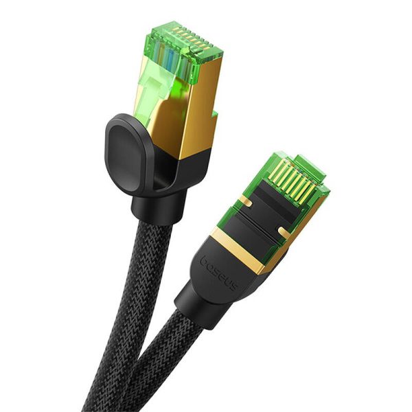 Braided network cable cat.8 Baseus Ethernet RJ45, 40Gbps, 2m (black) - Image 5