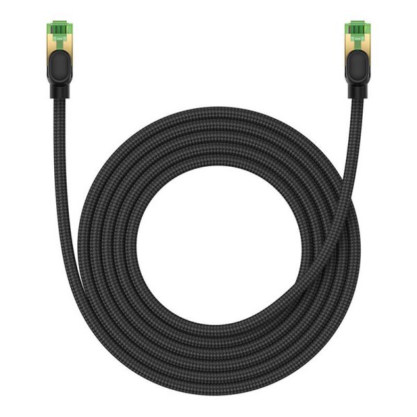 Braided network cable cat.8 Baseus Ethernet RJ45, 40Gbps, 3m (black) - Image 2