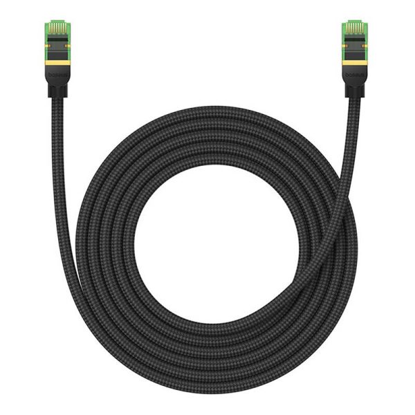 Braided network cable cat.8 Baseus Ethernet RJ45, 40Gbps, 3m (black) - Image 3