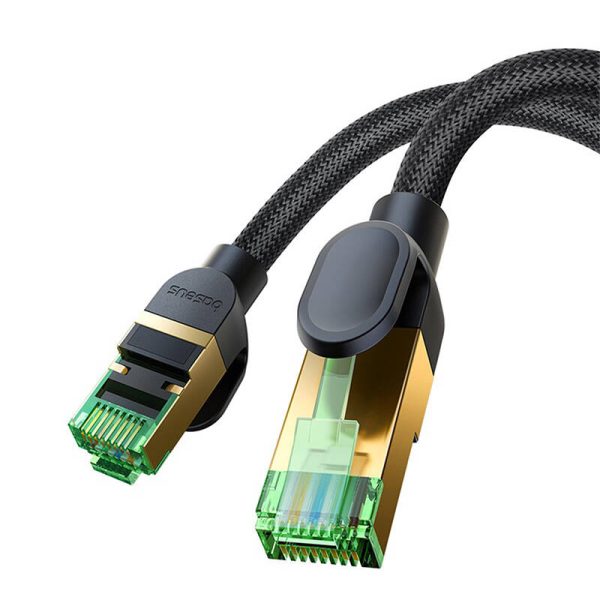 Braided network cable cat.8 Baseus Ethernet RJ45, 40Gbps, 3m (black) - Image 6