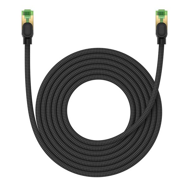 Braided network cable cat.8 Baseus Ethernet RJ45, 40Gbps, 5m (black) - Image 2