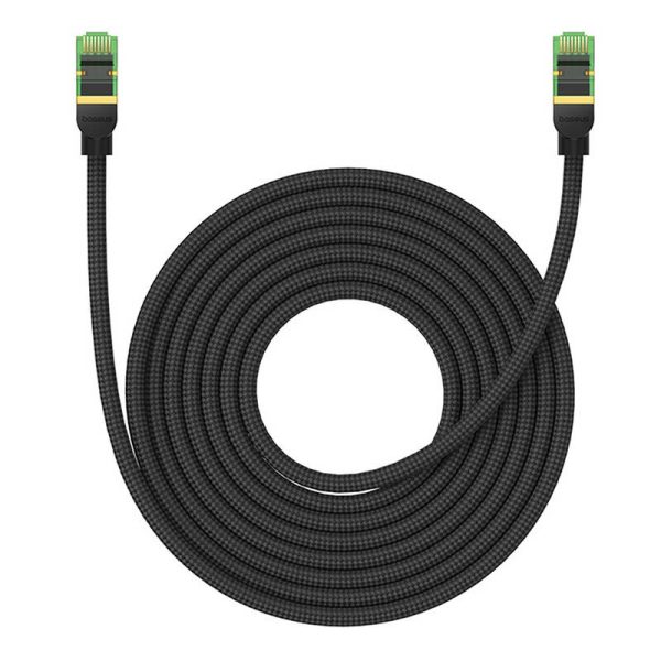 Braided network cable cat.8 Baseus Ethernet RJ45, 40Gbps, 8m (black) - Image 3