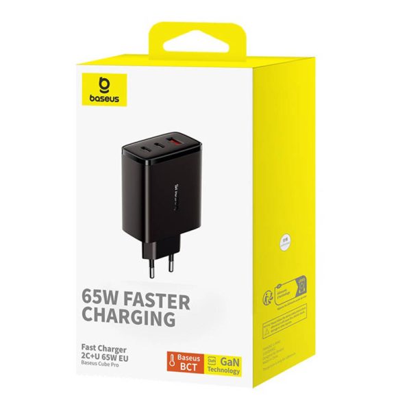 Wall charger Baseus OS-Cube Pro 2xUSB-C + USB, 65W (black) - Image 6