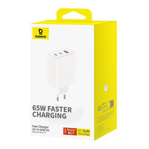Wall charger Baseus OS-Cube Pro 2xUSB-C + USB, 65W (white) - Image 6