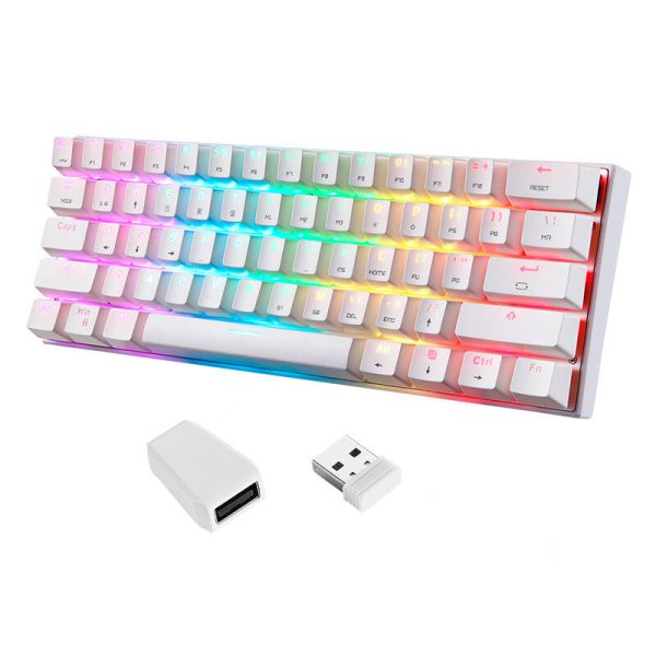 Wireless mechanical keyboard Motospeed SK62 White (blue switch) - Image 3