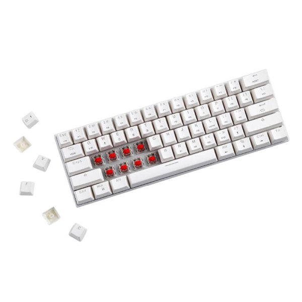 Wireless mechanical keyboard Motospeed SK62 White (blue switch) - Image 6