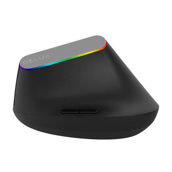 Wireless Vertical Mouse Delux M618C 2.4G 1600DPI RGB (black) - Image 3