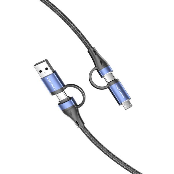 Cable 4in1 USB 2.0 Vention CTLLH 2m (black) - Image 2