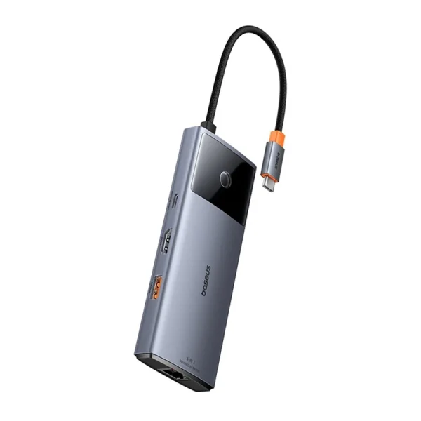 Hub 6in1 Baseus Metal Gleam 2 Series, USB-C to 2xUSB 3.0 +USB-C + HDMI + USB-C PD + Ethernet RJ45 - Image 4