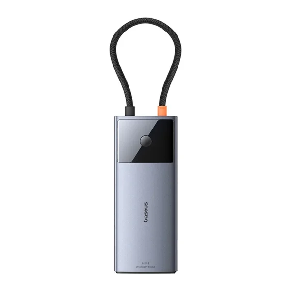 Hub 6in1 Baseus Metal Gleam 2 Series, USB-C to 2xUSB 3.0 +USB-C + HDMI + USB-C PD + Ethernet RJ45 - Image 2