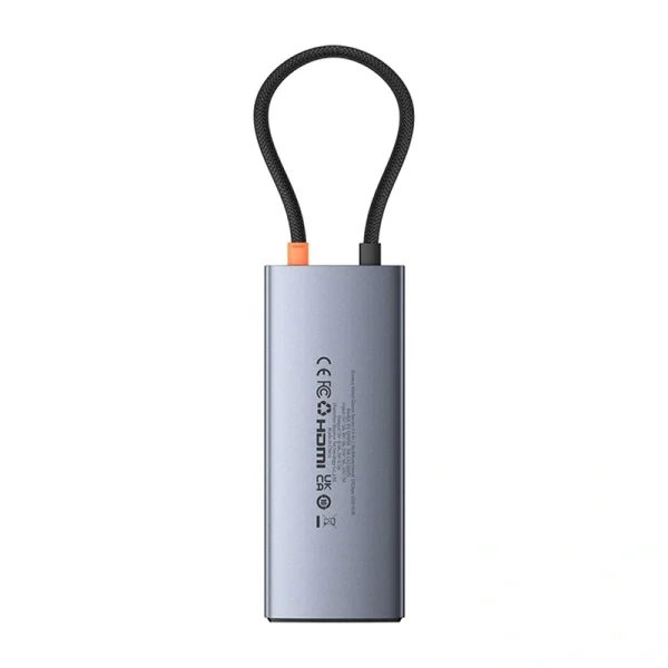 Hub 6in1 Baseus Metal Gleam 2 Series, USB-C to 2xUSB 3.0 +USB-C + HDMI + USB-C PD + Ethernet RJ45 - Image 3