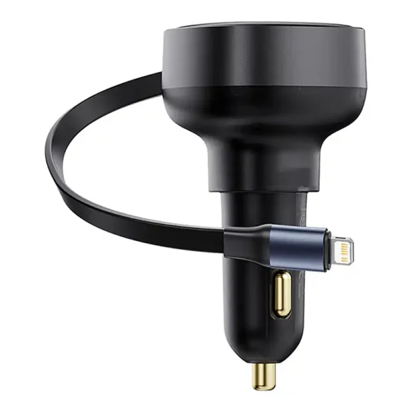 Car Charger Baseus Enjoyment Pro with lightning cable + USB-C , 55W (black) - Image 6
