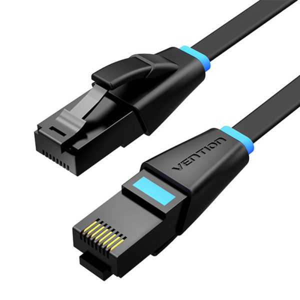 Flat Network Cable UTP CAT6 Vention IBJBI RJ45 Ethernet 1000Mbps 3m Black - Image 2