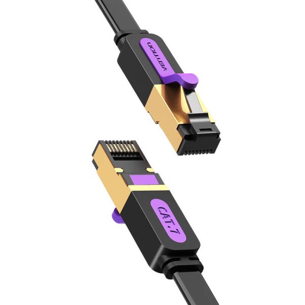 Flat Network Cable UTP CAT7 Vention ICABF RJ45 Ethernet 10Gbps 1m Black - Image 3