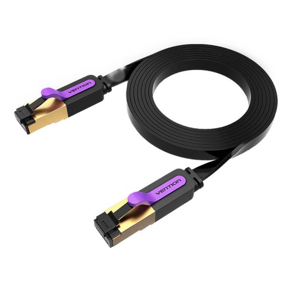 Flat Network Cable UTP CAT7 Vention ICABN RJ45 Ethernet 10Gbps 15m Black - Image 2