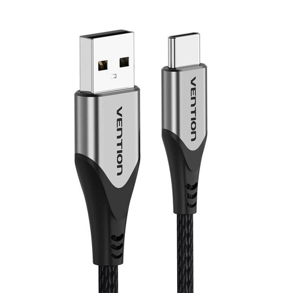 USB 2.0 A to USB-C 3A cable 0.5m Vention CODHD gray - Image 2