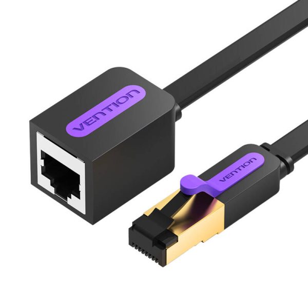Flat Network Cable Extension CAT7 Vention ICBBG RJ45 Ethernet 10Gbps 1.5m Black - Image 2