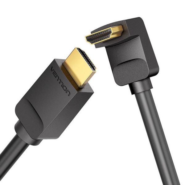 Cable HDMI 2.0 Vention AARBH 2m, Angled 90°, 4K 60Hz (black) - Image 3