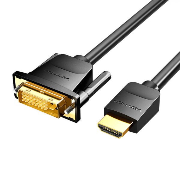 Kabel HDMI do DVI (24+1) Vention ABFBG 1,5m, 4K 60Hz/ 1080P 60Hz (Czarny) - Image 2