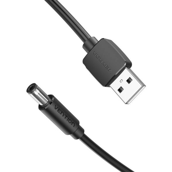 Power Cable USB 2.0 to DC 5.5mm Barrel Jack 5V Vention CEYBF 1m (black) - Image 3