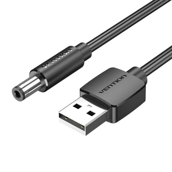 Power Cable USB 2.0 to DC 5.5mm Barrel Jack 5V Vention CEYBF 1m (black) - Image 4