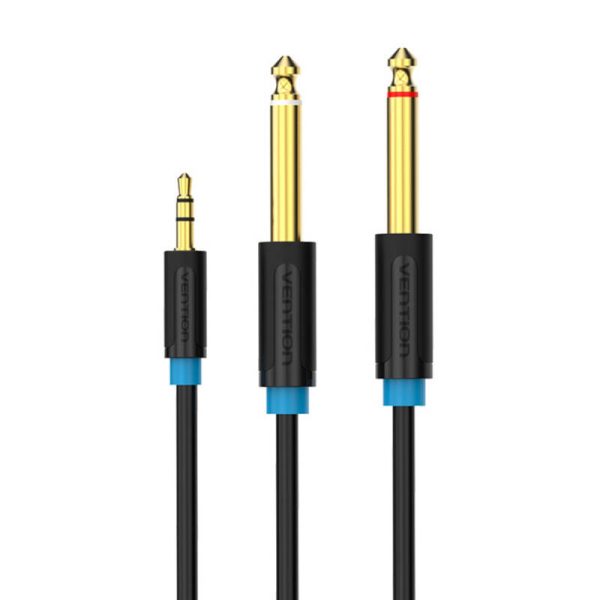 Audio Cable TRS 3.5mm to 2x 6.35mm Vention BACBJ 5m Black - Image 3