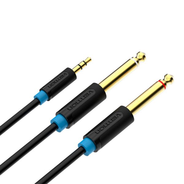 Audio Cable TRS 3.5mm to 2x 6.35mm Vention BACBJ 5m Black - Image 2