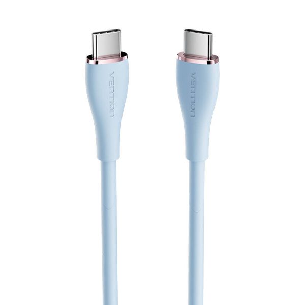 USB-C 2.0 to USB-C Cable Vention TAWSG 1,5m, PD 100W, Blue Silicone - Image 3