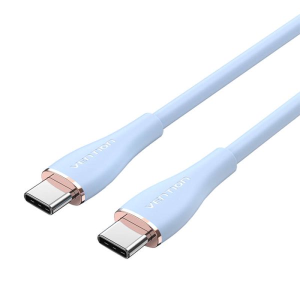 USB-C 2.0 to USB-C Cable Vention TAWSG 1,5m, PD 100W, Blue Silicone - Image 4