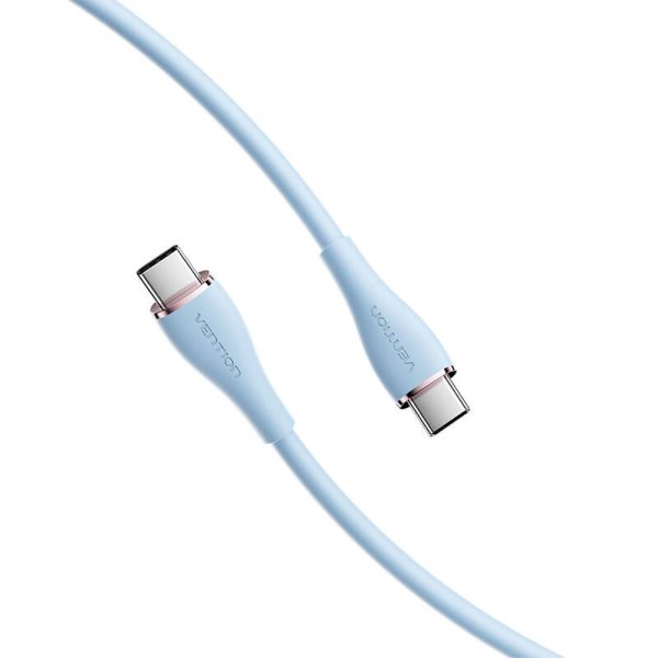 USB-C 2.0 to USB-C Cable Vention TAWSG 1,5m, PD 100W, Blue Silicone - Image 5