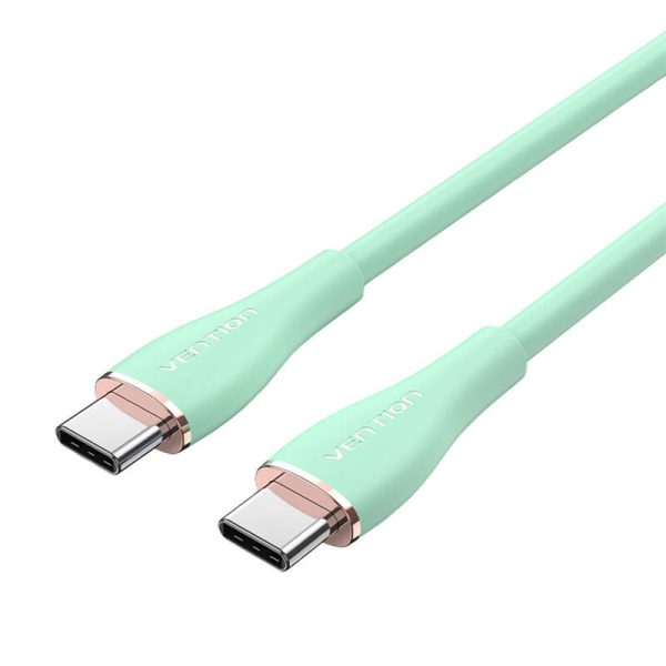 Cable USB-C 2.0 to USB-C Vention TAWGG 1,5m PD 100W  Light Green Silicone - Image 2